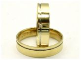 Par de Alianças Ouro 18k Reta Polida 1 Rodinada1 Diamante